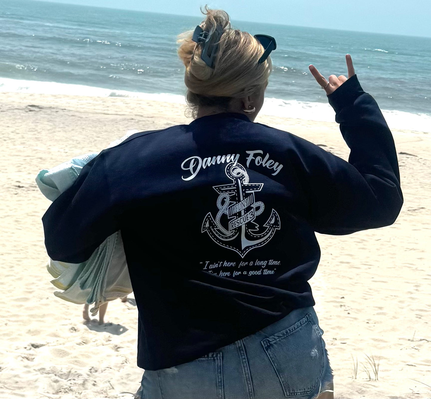 “Here for a Good Time” Navy Sweatshirt