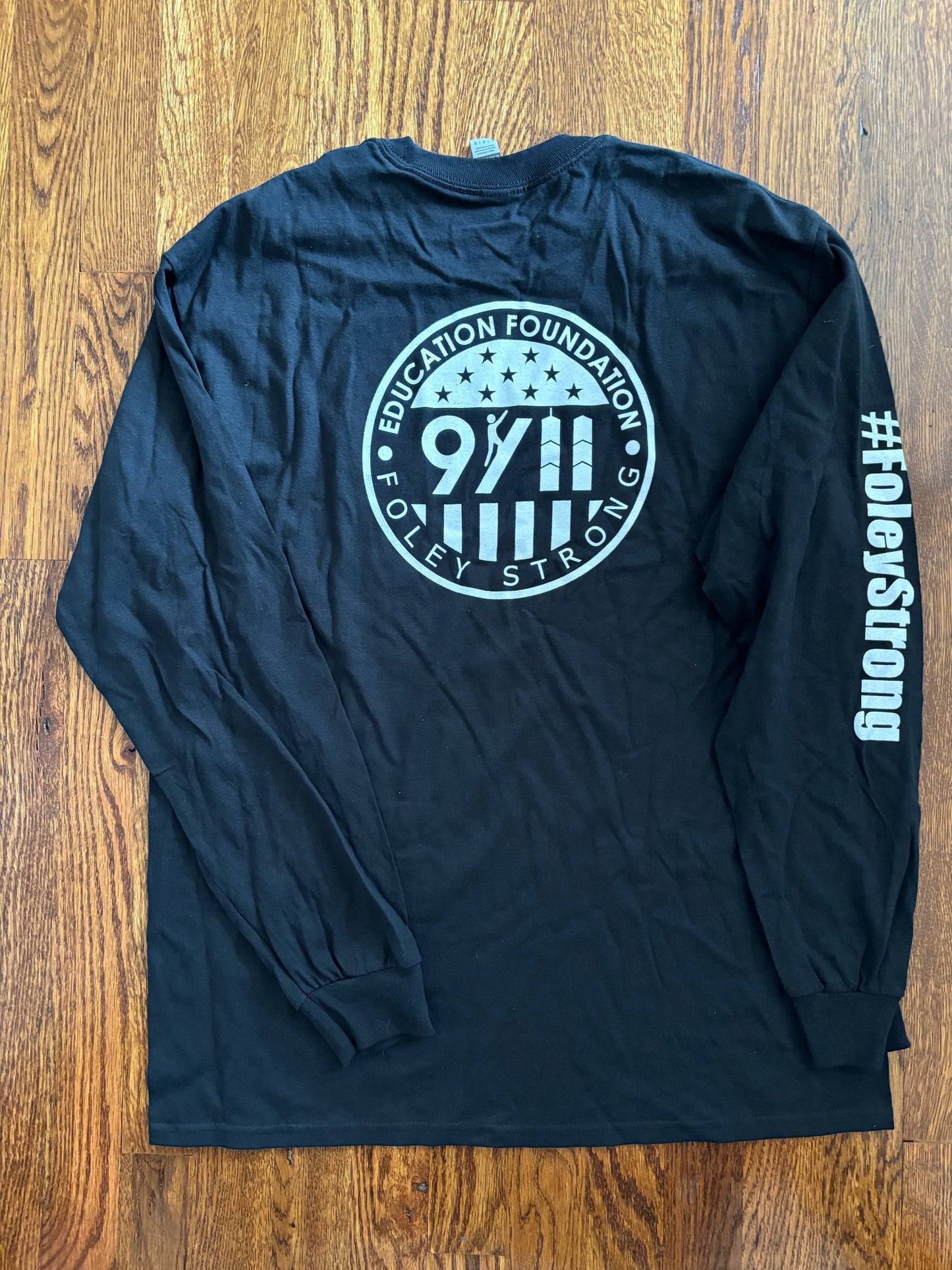 Mens and Youth Black Long Sleeve "In Memory Of" Crew Neck T-shirt