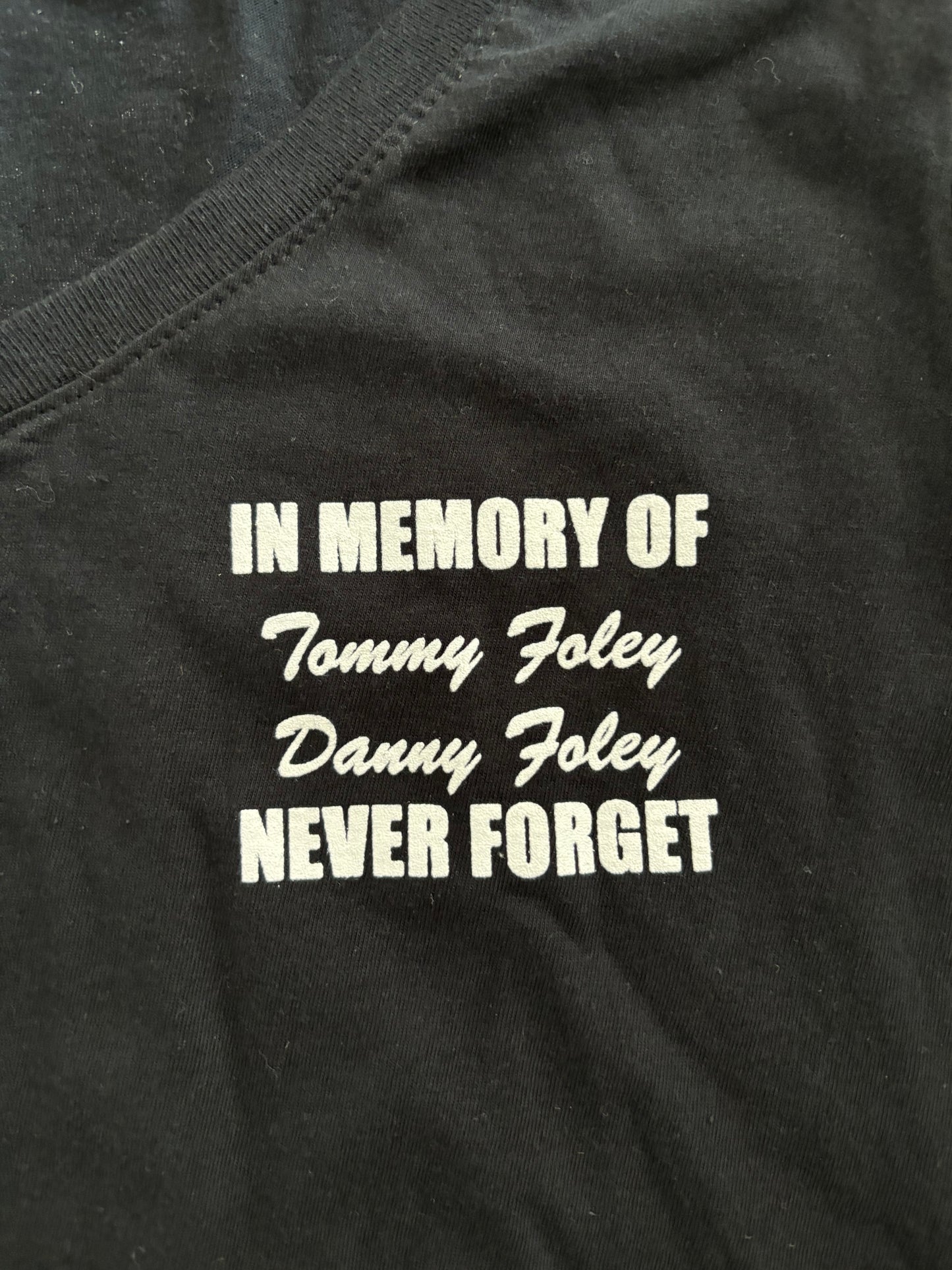 Womens Black Long Sleeve "In Memory Of" V-Neck T-shirt